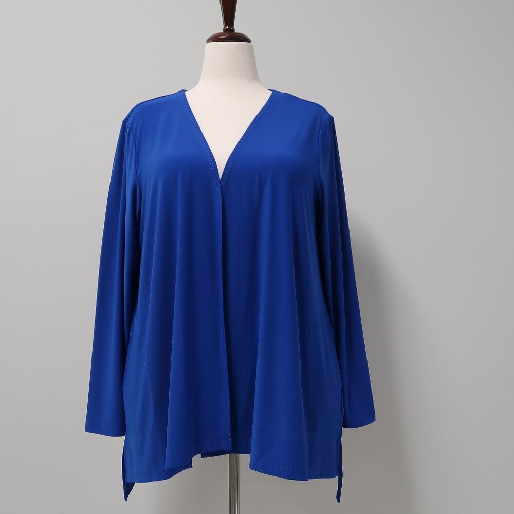 Attitudes by Renee Como Jersey Cardigan Blue XL